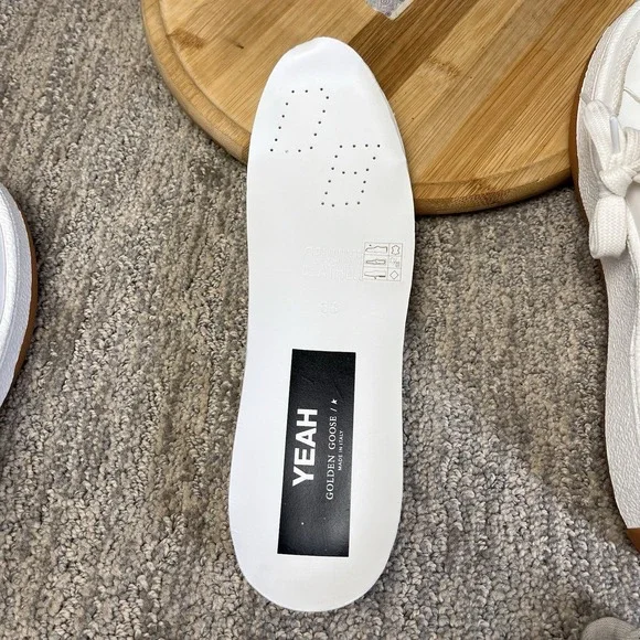 Golden Goose Yeah EU Size 38 Women's 8 Low Top Sneakers White Leather Gum Shoes - Picture 11 of 16